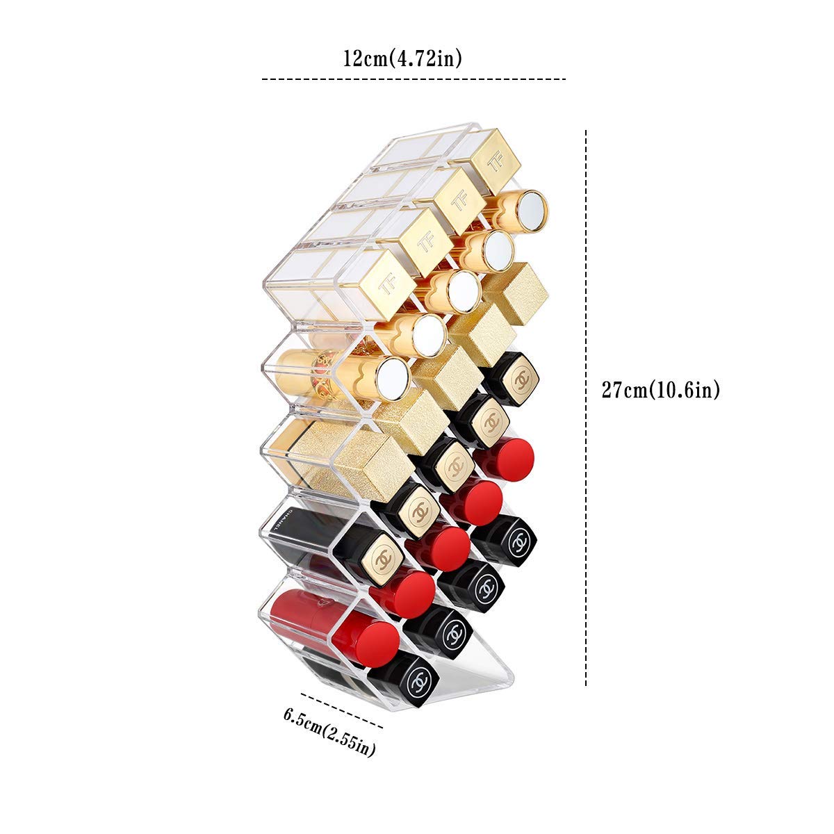 Amazon.co.jp: リップ収納 28本 リップスティック スタンド 口紅収納